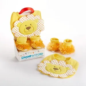 Chomp & Stomp Lion Bib and Booties Gift Set
