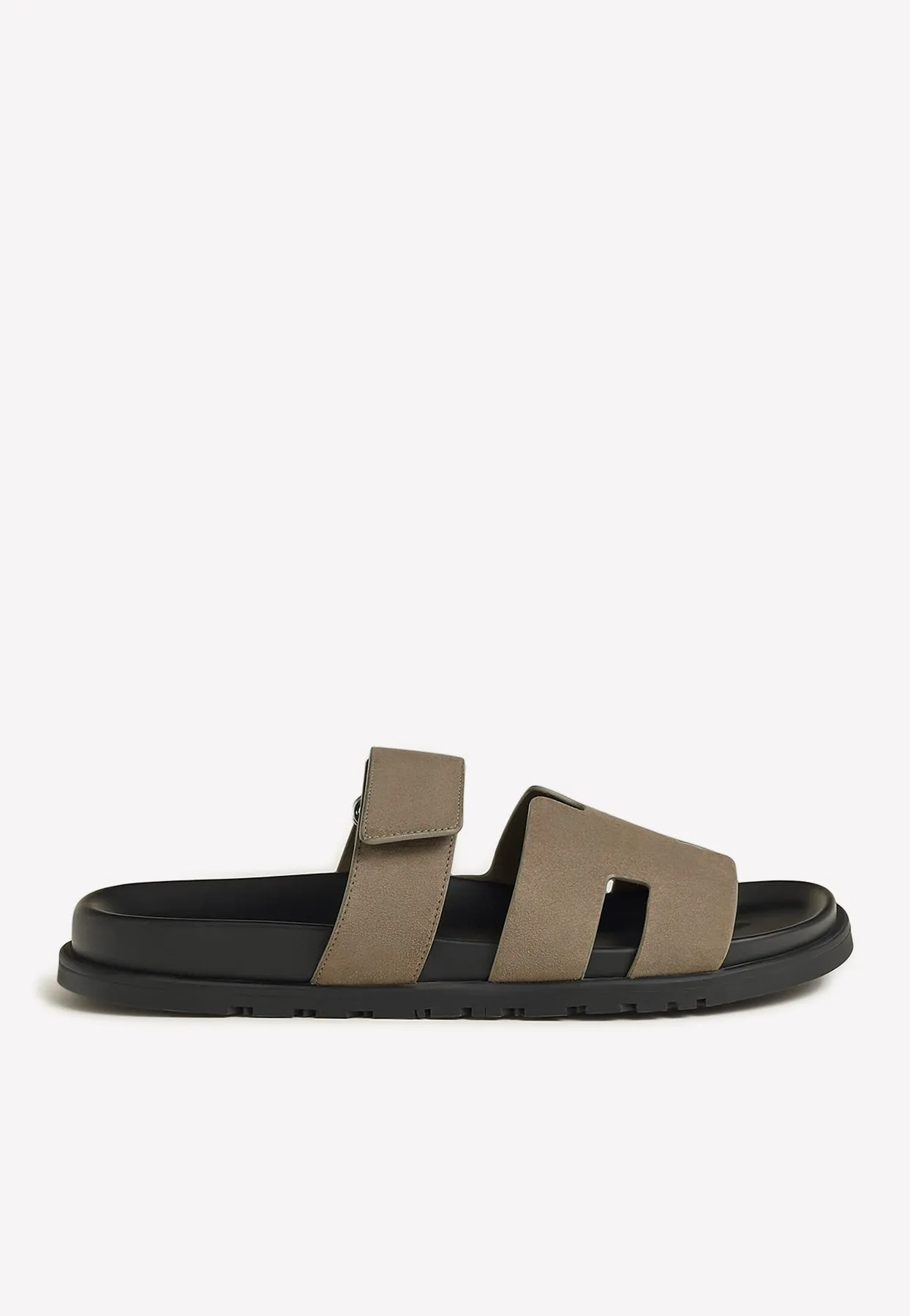 Chypre Sandals in Etoupe Suede Calfskin