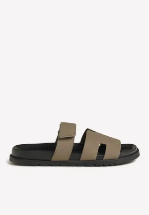 Chypre Sandals in Etoupe Suede Calfskin