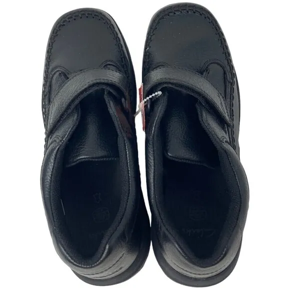 Clarks Boys Black Caribou Sneakers Size 4.5 H Leather NEW NIB