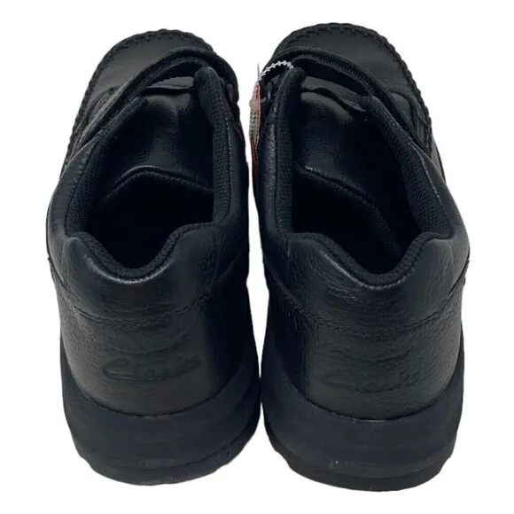 Clarks Boys Black Caribou Sneakers Size 4.5 H Leather NEW NIB