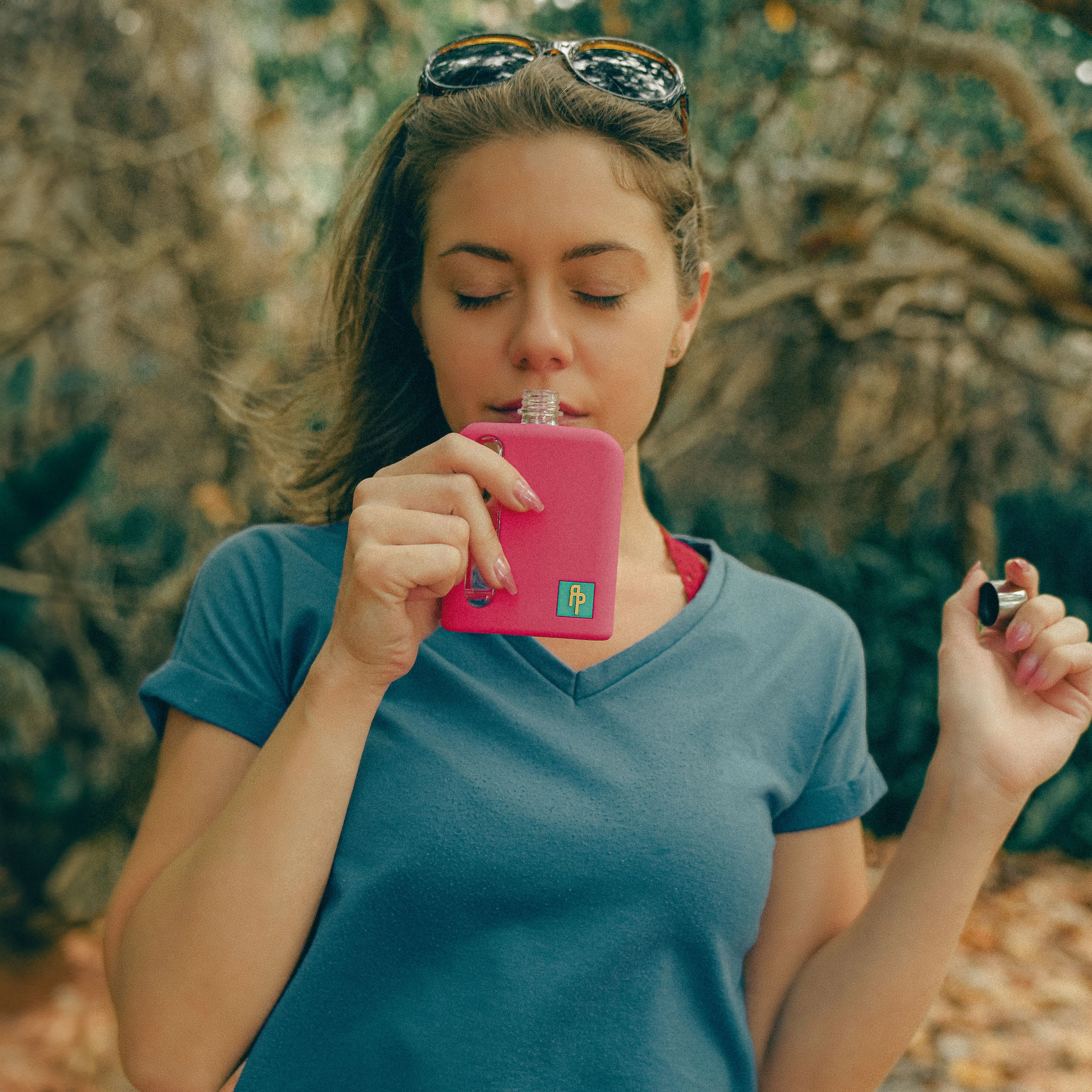 Cool Pink Silicone Glass Flask (Single Shot 100mL)