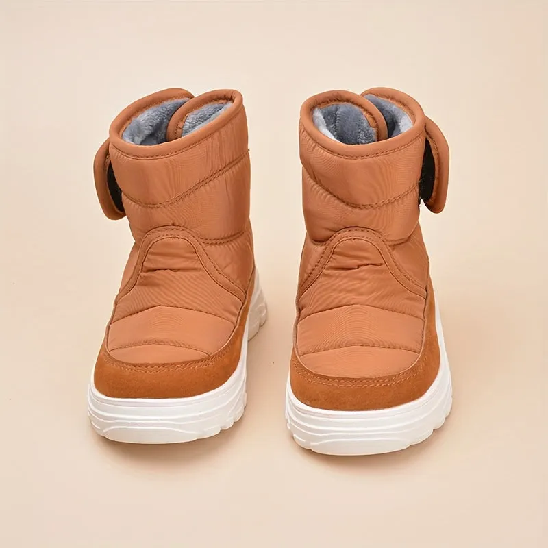 Cozy Girls Solid Snow Boots - Warm Fleece Lined, Non-Slip, Plush Comfy Ankle Boots for Outdoor Hiking, Trekking, and Winter Activities - Soft, Breathable, Water-Resistant, and Easy to Clean