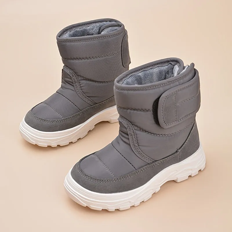 Cozy Girls Solid Snow Boots - Warm Fleece Lined, Non-Slip, Plush Comfy Ankle Boots for Outdoor Hiking, Trekking, and Winter Activities - Soft, Breathable, Water-Resistant, and Easy to Clean