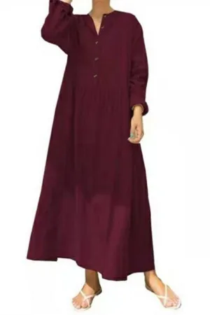Cozy Solid Color Maxi Dress