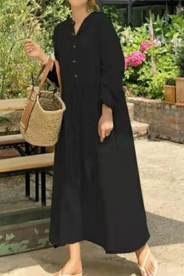 Cozy Solid Color Maxi Dress