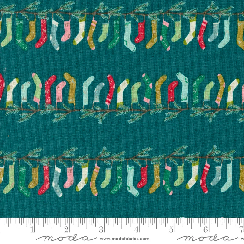 Cozy Wonderland, Stocking Stripe in Teal