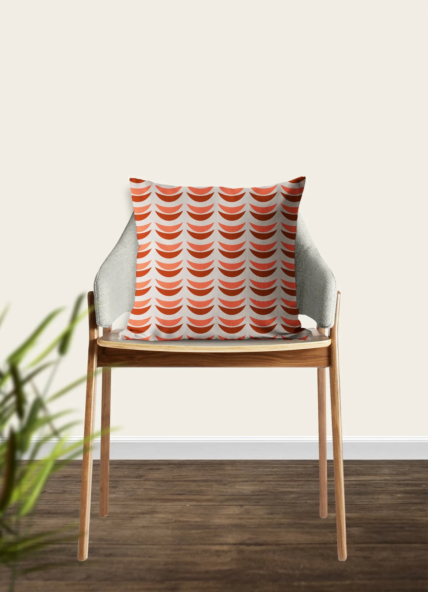 Crescent moon pillow, red tangerine moons, mid century, boho modern pillow, muted color, home decor, pillow cover and insert, accent pillow