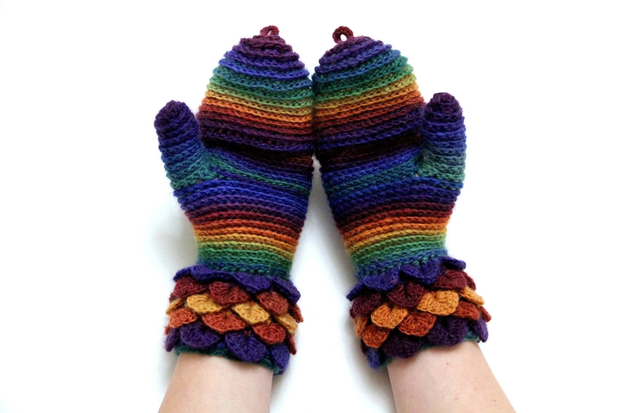 Crocodile Stitch Convertible Mittens
