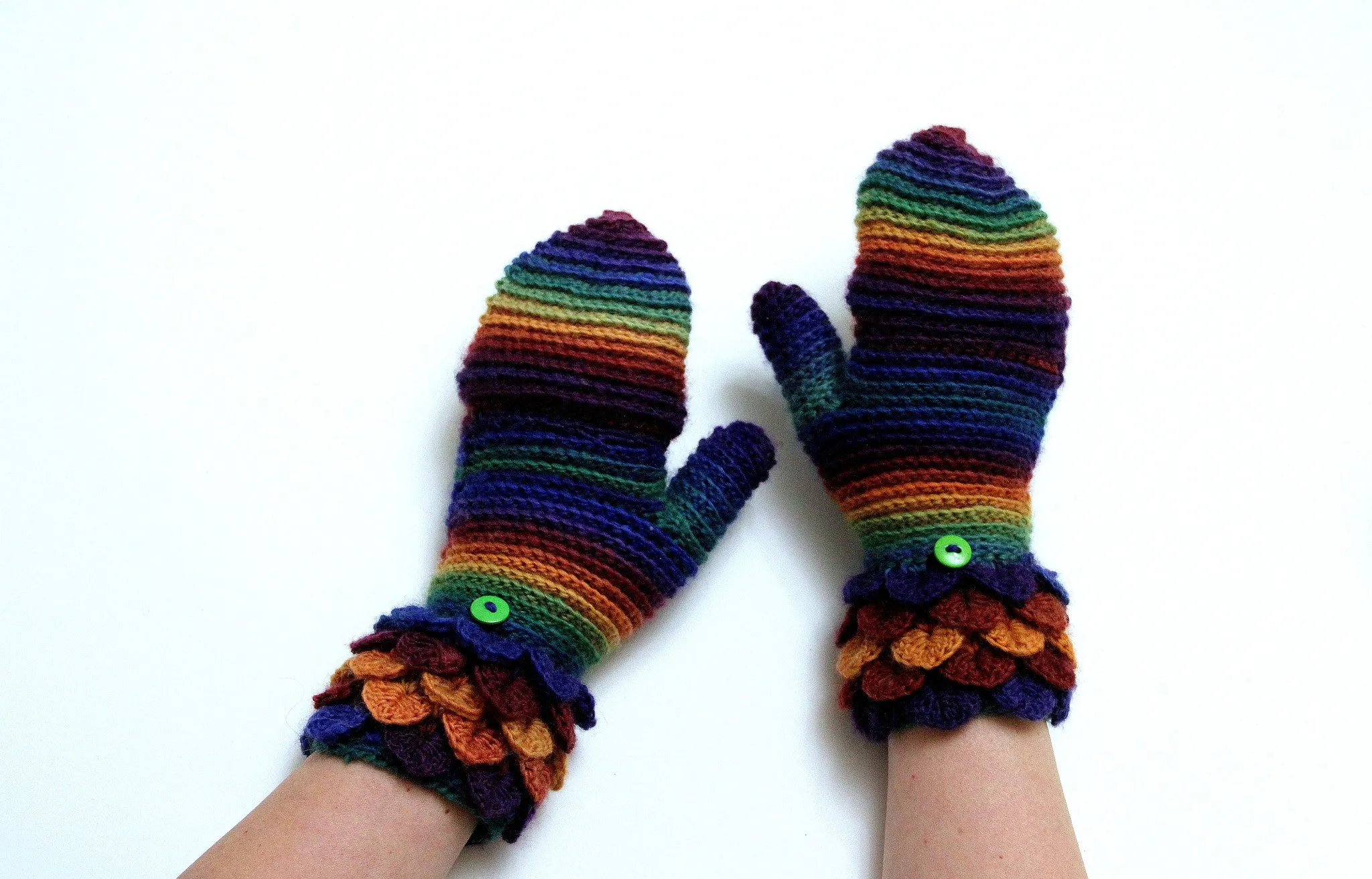 Crocodile Stitch Convertible Mittens