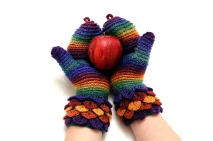 Crocodile Stitch Convertible Mittens