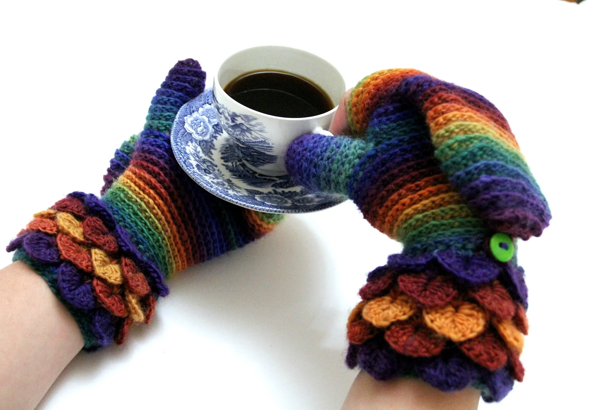 Crocodile Stitch Convertible Mittens