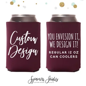 Custom Regular 12oz Wedding Can Cooler - Your Custom Design