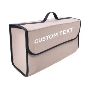 Custom Text For Soft Felt Car Bag Organizer, Compatible with All Cars, Folding Car Storage Box Non Slip Fireproof Car Trunk Organizer PE12990