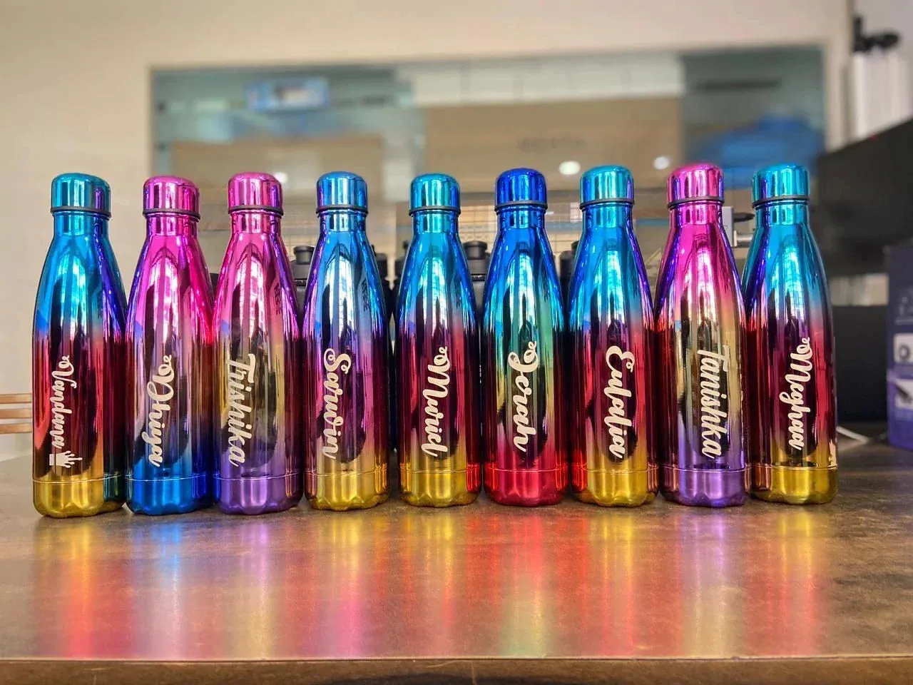 Customized Rainbow Stainless Steel Water Bottles