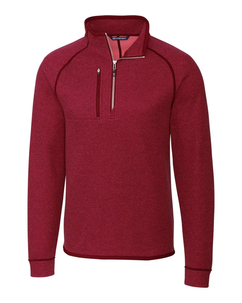 Cutter & Buck Men's Mainsail Sweater-Knit  Half Zip Pullover Jacket