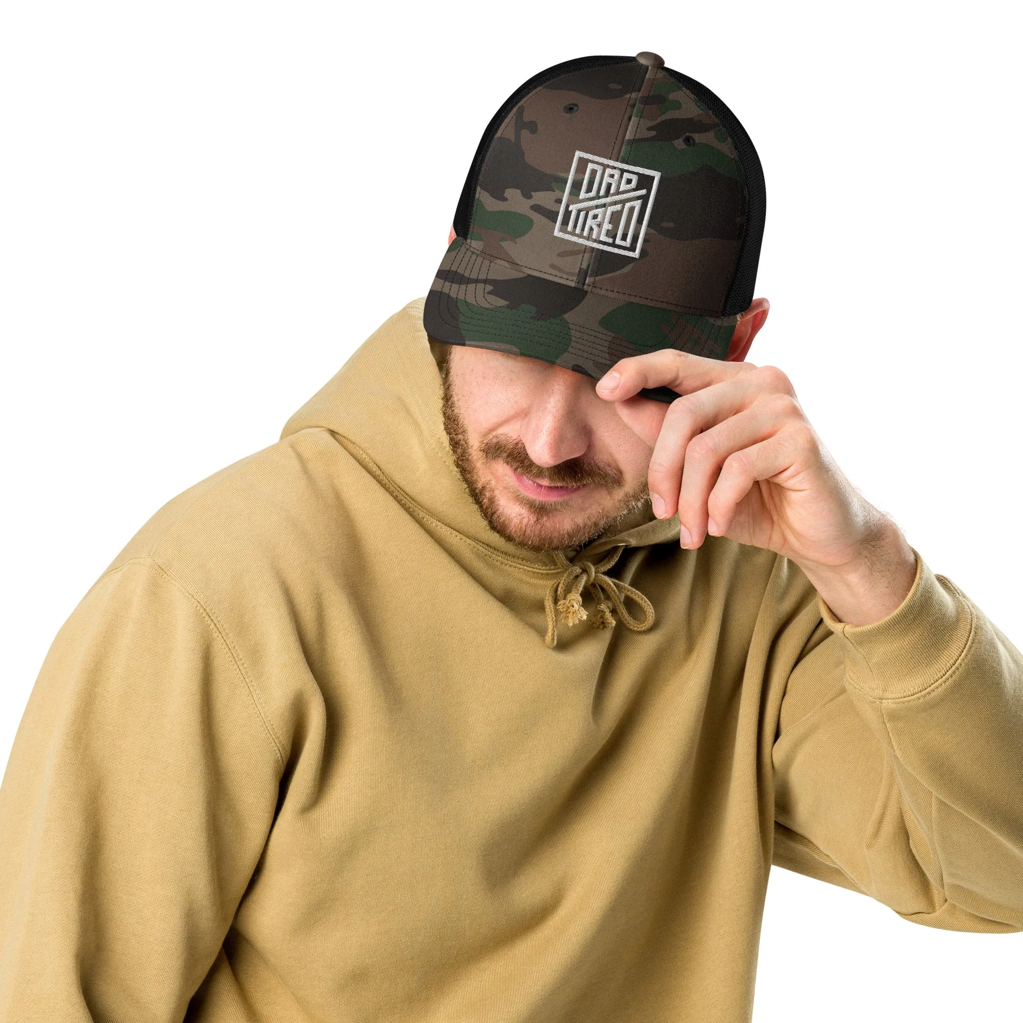 Dad Tired Branded Camouflage Trucker Hat