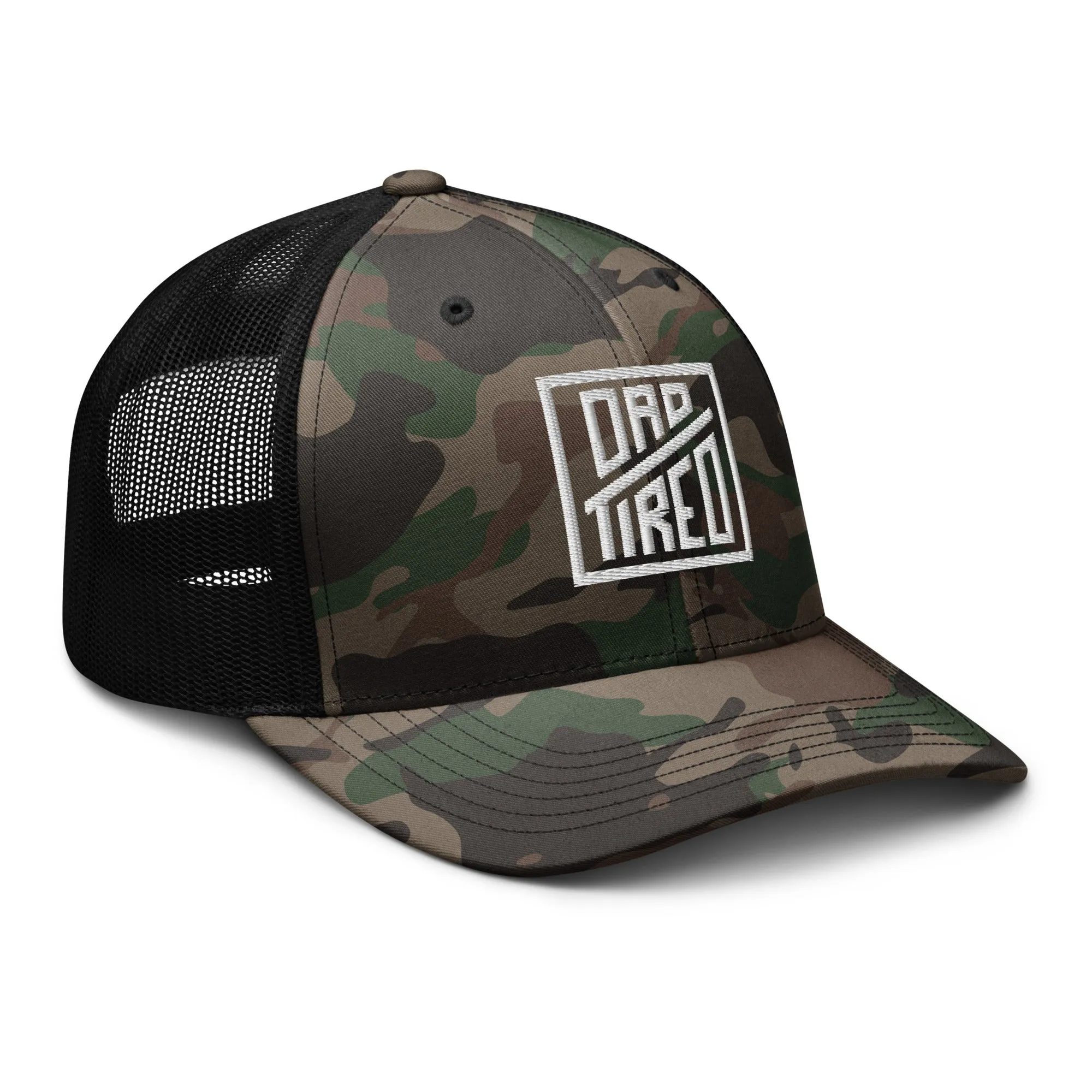 Dad Tired Branded Camouflage Trucker Hat