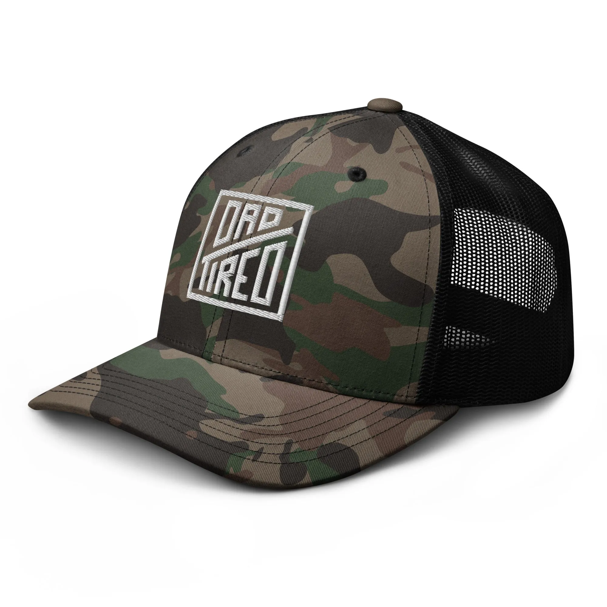 Dad Tired Branded Camouflage Trucker Hat