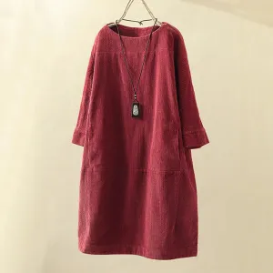 Daniella - Vintage-Inspired Corduroy Dress