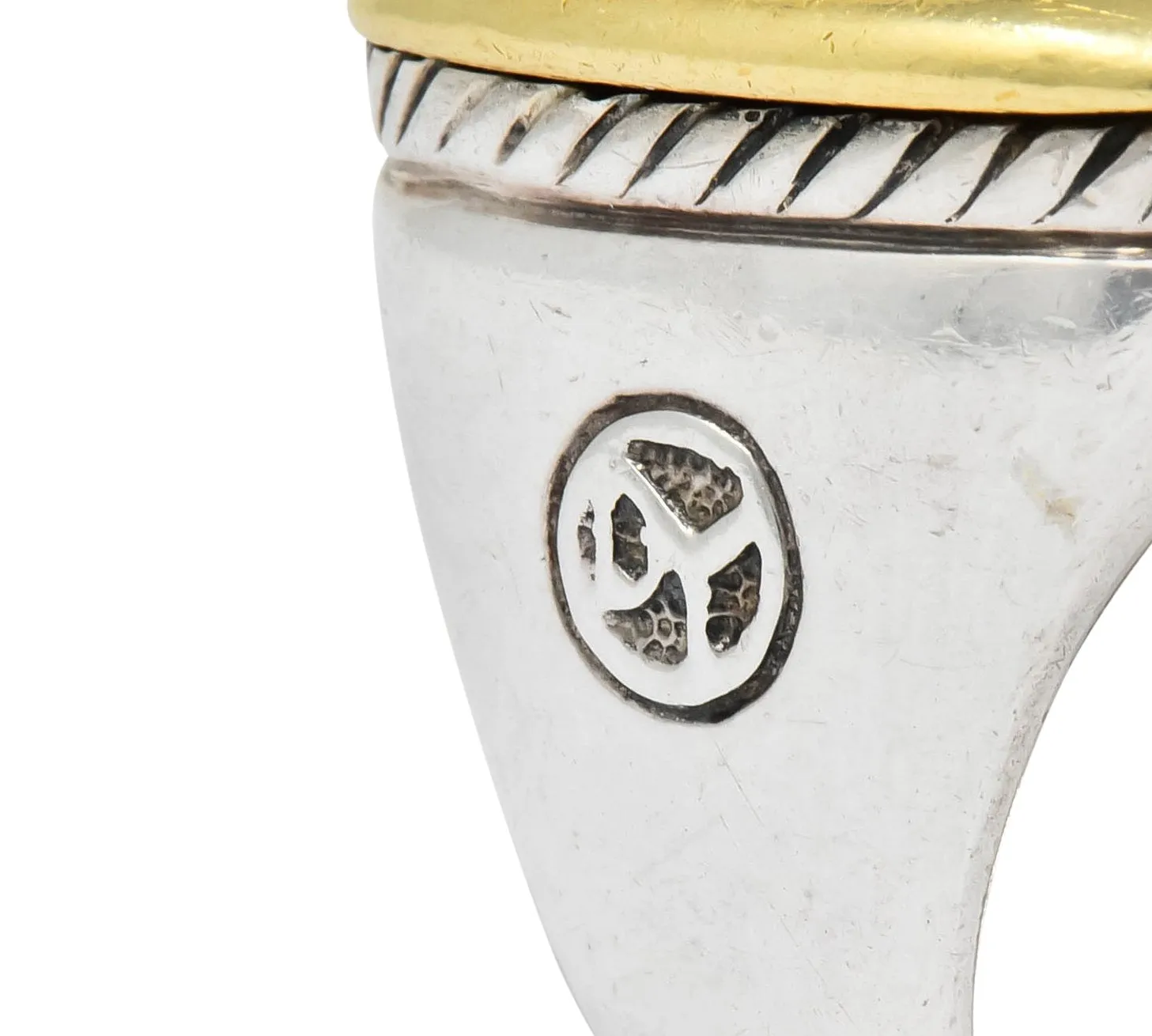 David Yurman Checkerboard Quartz 18 Karat Gold Sterling Silver Albion Cocktail Ring