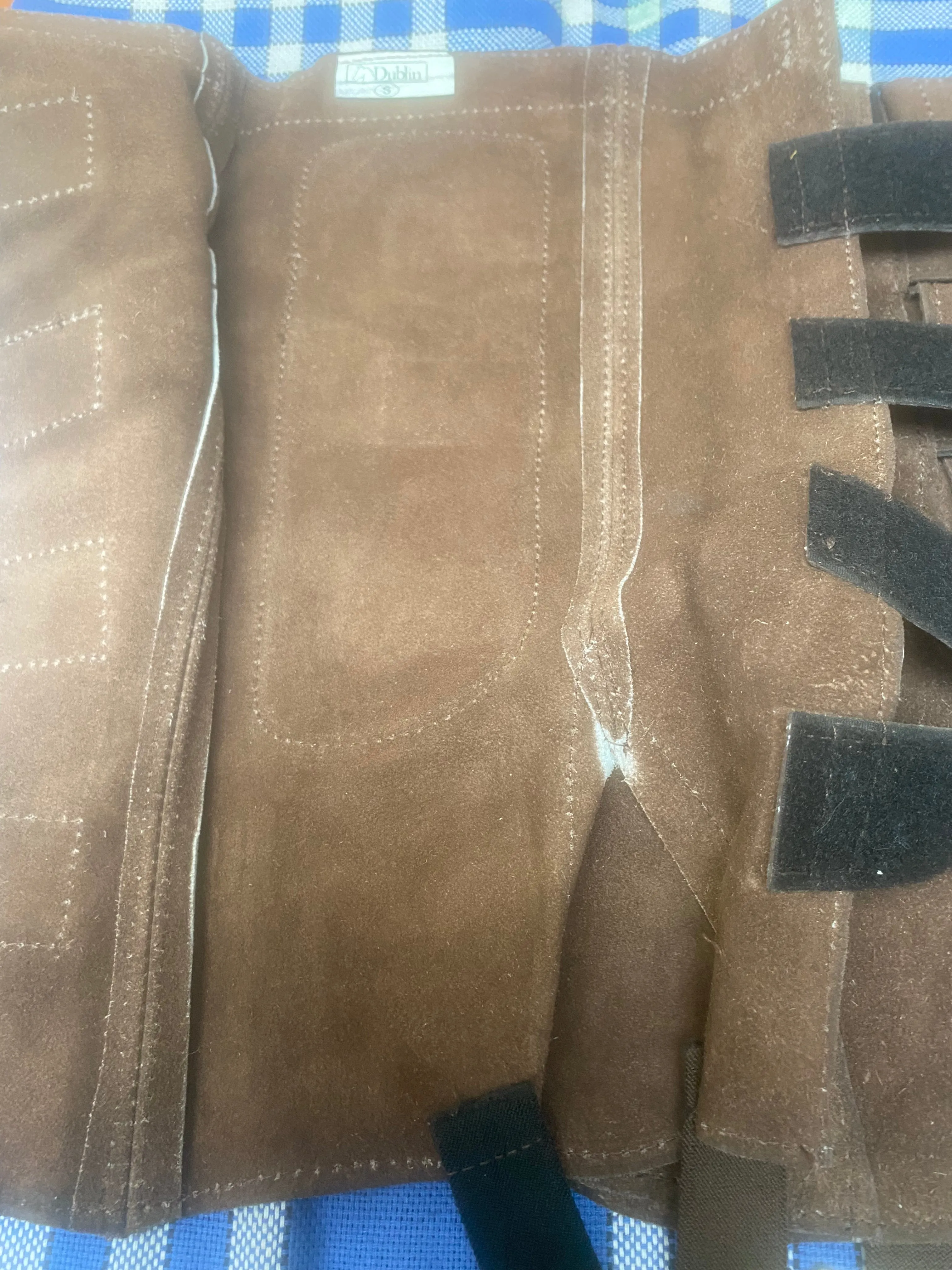 Dublin brown suede Velcro chaps 🟢