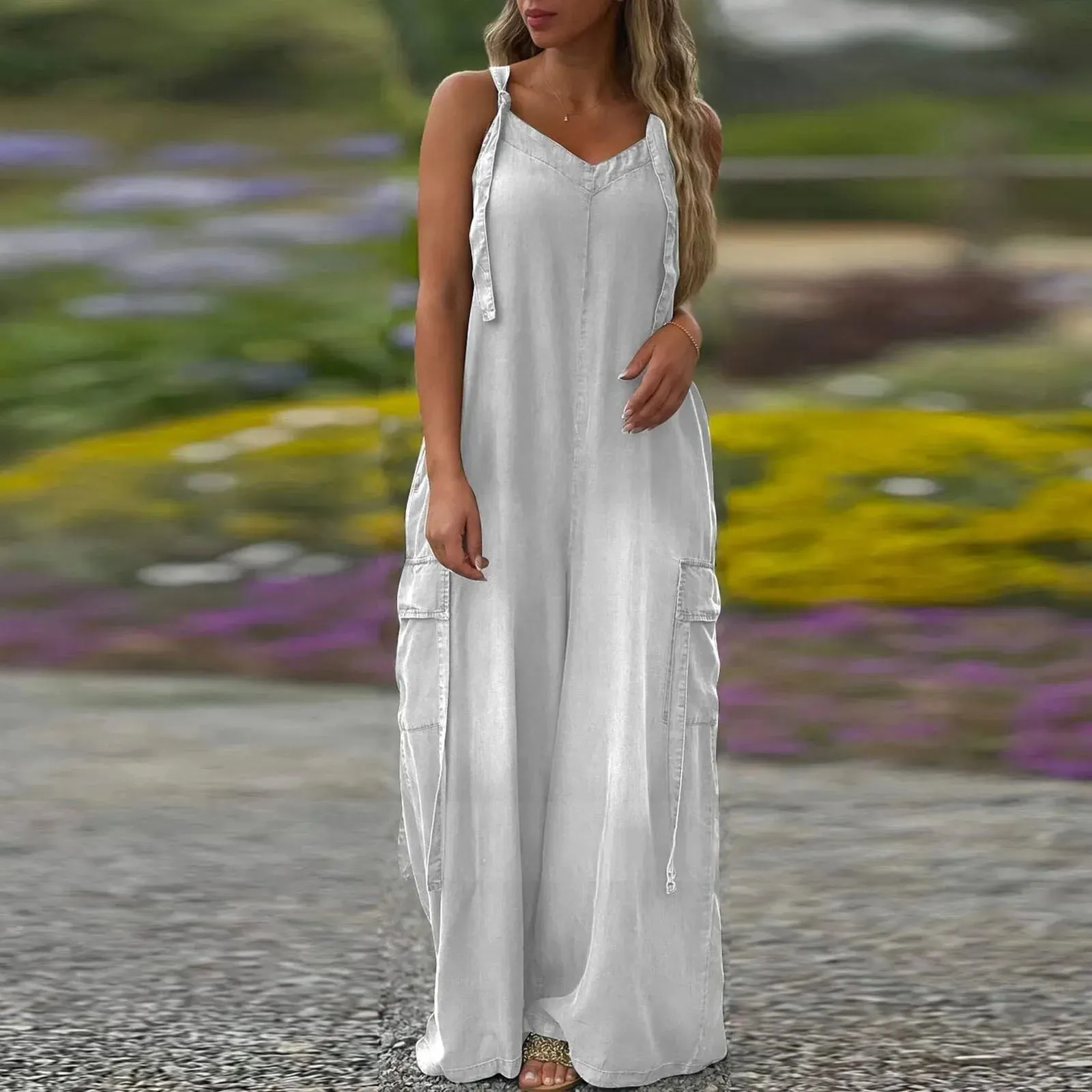 🔥Early Summer New✨Women's Loose Wide-Leg Jumpsuit with Pockets
