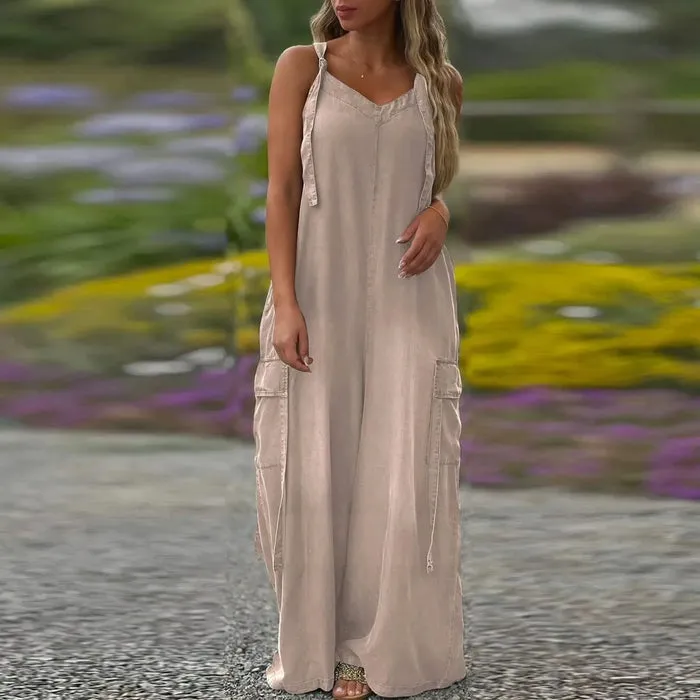 🔥Early Summer New✨Women's Loose Wide-Leg Jumpsuit with Pockets
