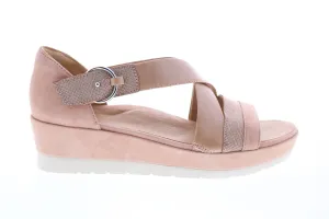 Earth Hibiscus Platform Womens Pink Suede Strap Flats Shoes