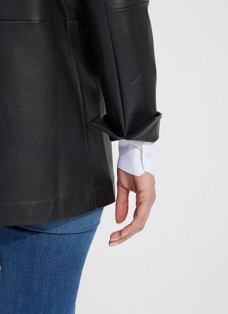 Eira Vegan Leather Blazer
