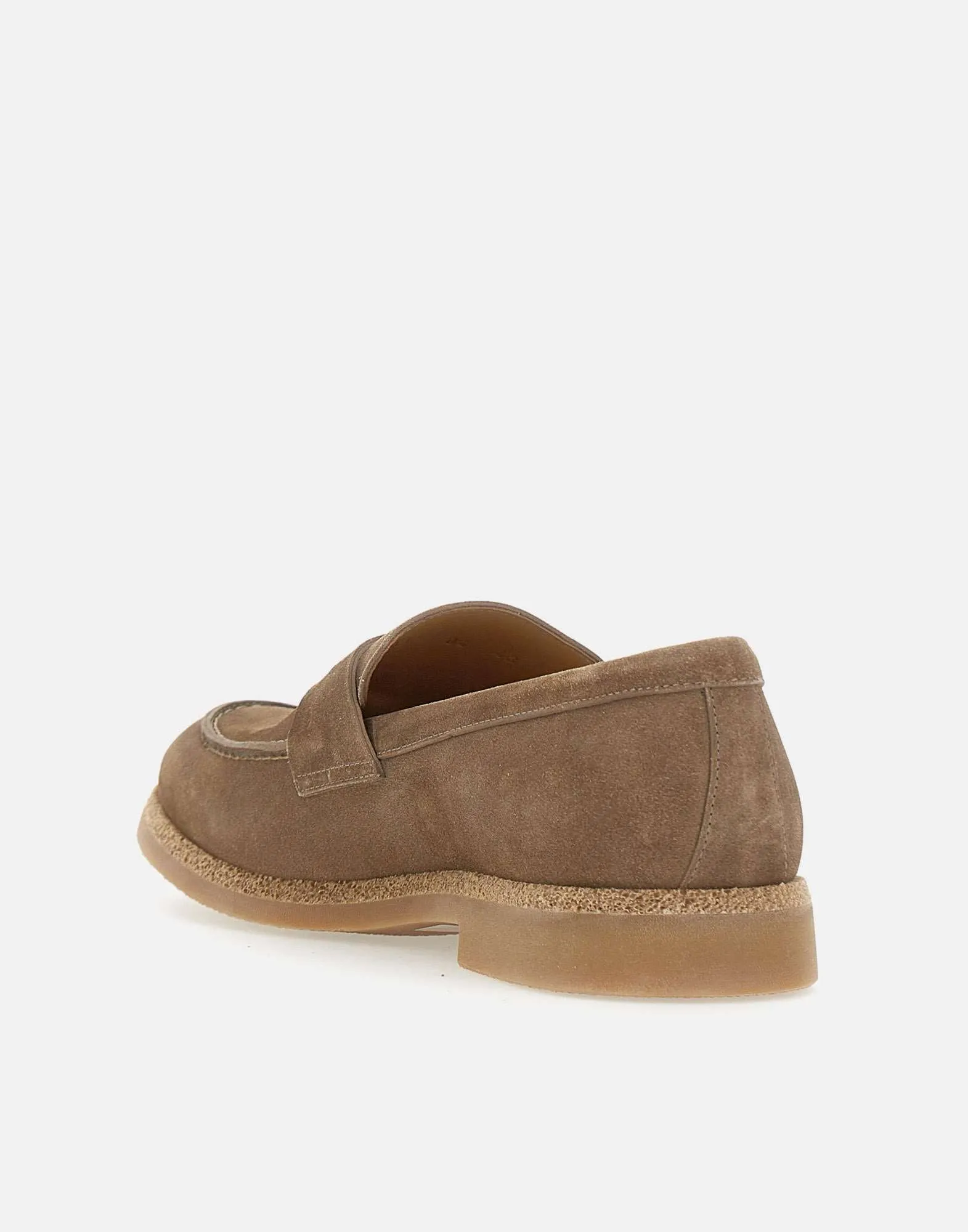 Eleventy Suede Calfskin Penny Loafers in Cocoa