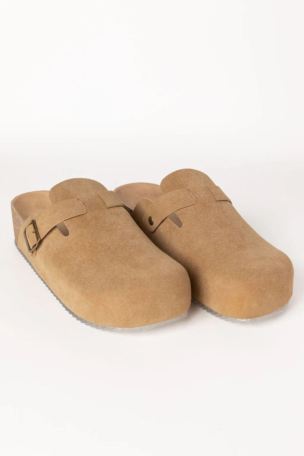 Elyse Suede Taupe Clogs SALE