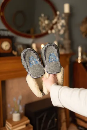 Embroidered Slipper Boots