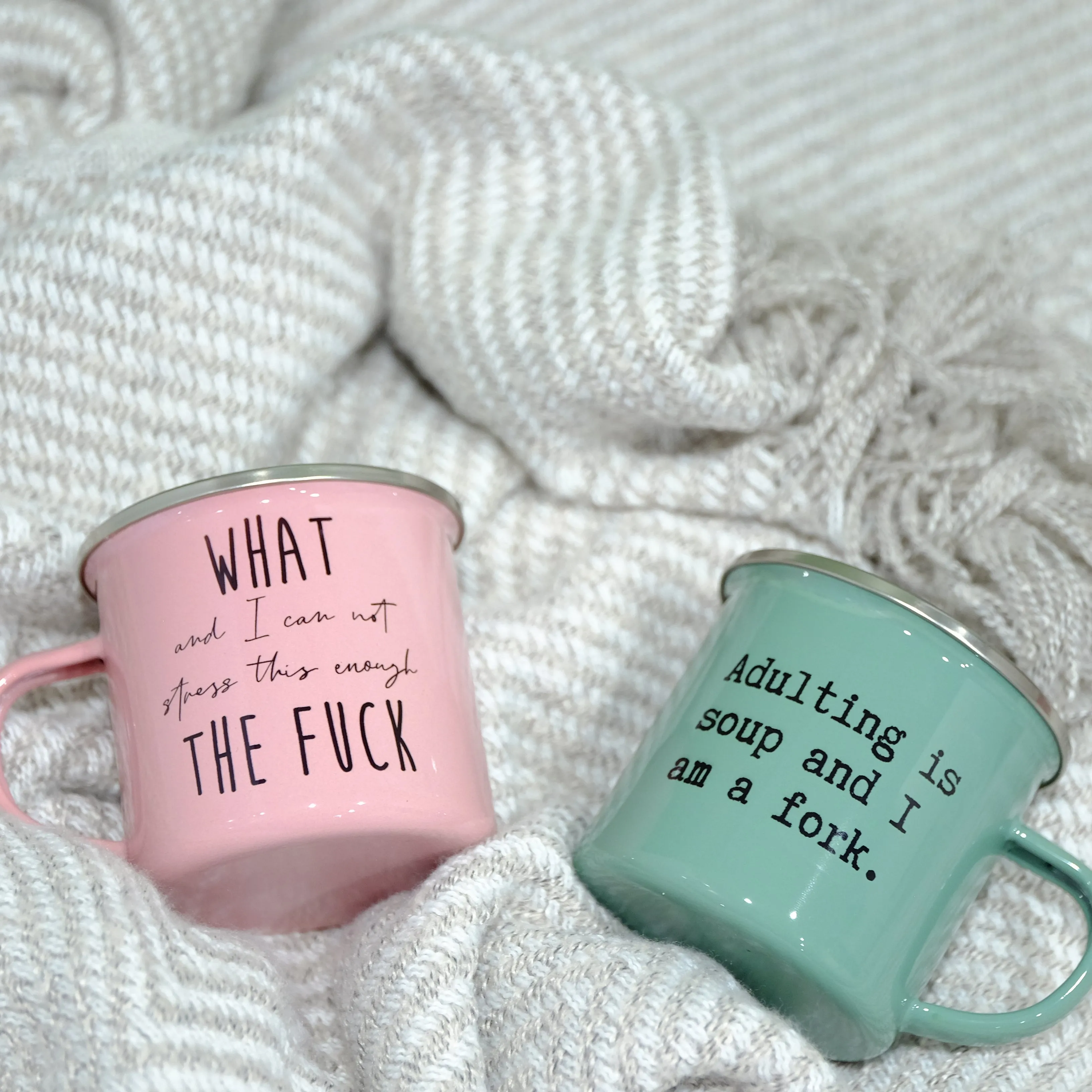 Enamel Mug 360ml - Adulting is soup and I am a fork.