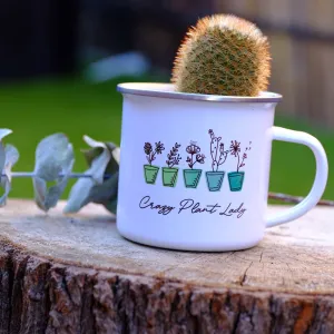 Enamel Mug 360ml - Crazy Plant Lady
