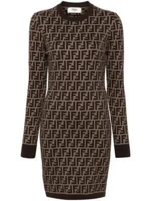 FENDI Chic Long Sleeved Mini Dress