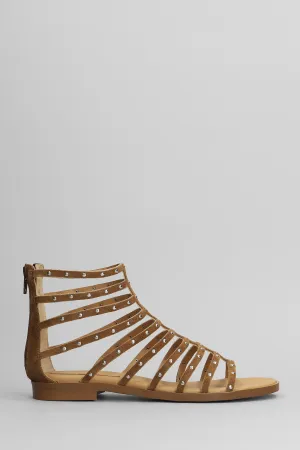 Flats in brown suede