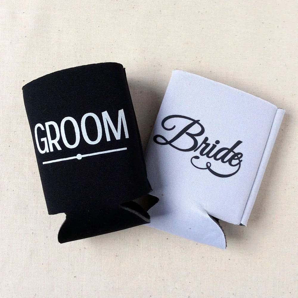 Floral Initial Monogram  - Wedding Can Cooler #212R