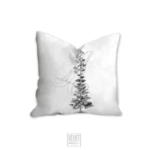 Floral pillow, lilly flower, black and white, floral print, botanical, natural, farmhouse, pillow cover, decorative pillow, pillow case