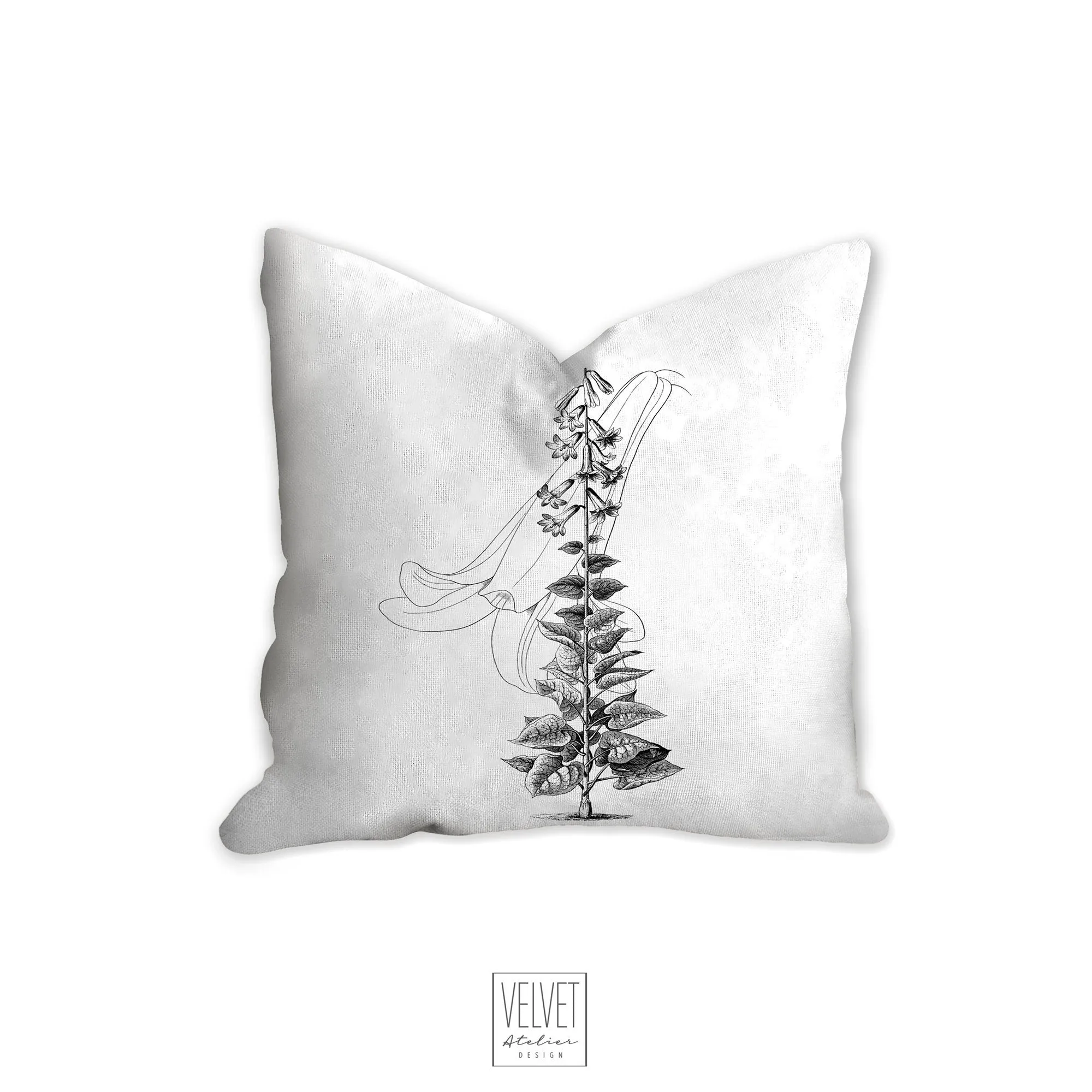 Floral pillow, lilly flower, black and white, floral print, botanical, natural, farmhouse, pillow cover, decorative pillow, pillow case