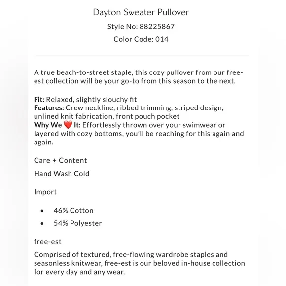 Free People Dayton Sweater Pullover
