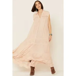 Free People Women's Pretty Cozy Lace Trim Maxi Dress Size S
