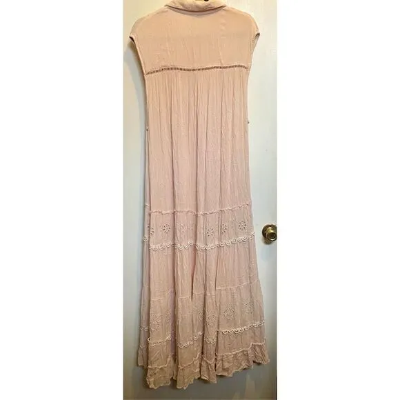 Free People Women's Pretty Cozy Lace Trim Maxi Dress Size S