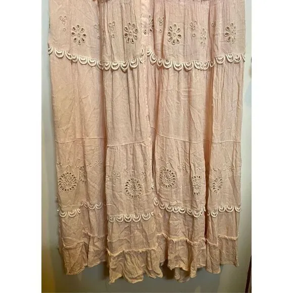 Free People Women's Pretty Cozy Lace Trim Maxi Dress Size S