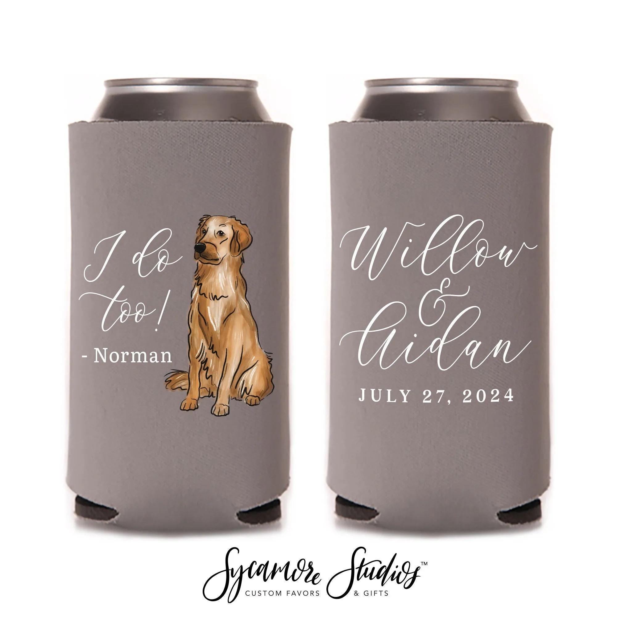 Full Color Slim Can Cooler #1FS - Wedding Can Coolers