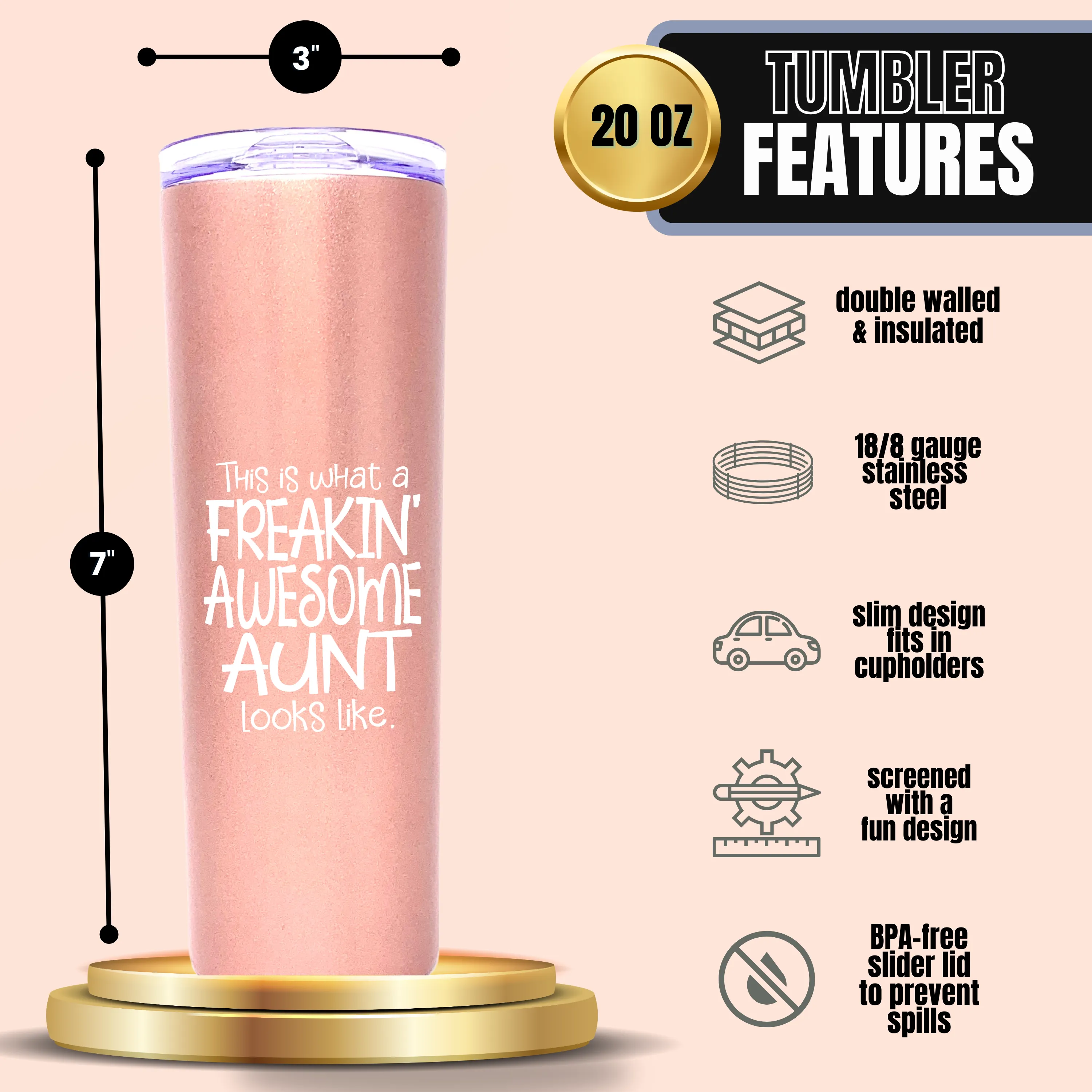 Funny Aunt and Uncle 20 oz Tumbler Gift Set
