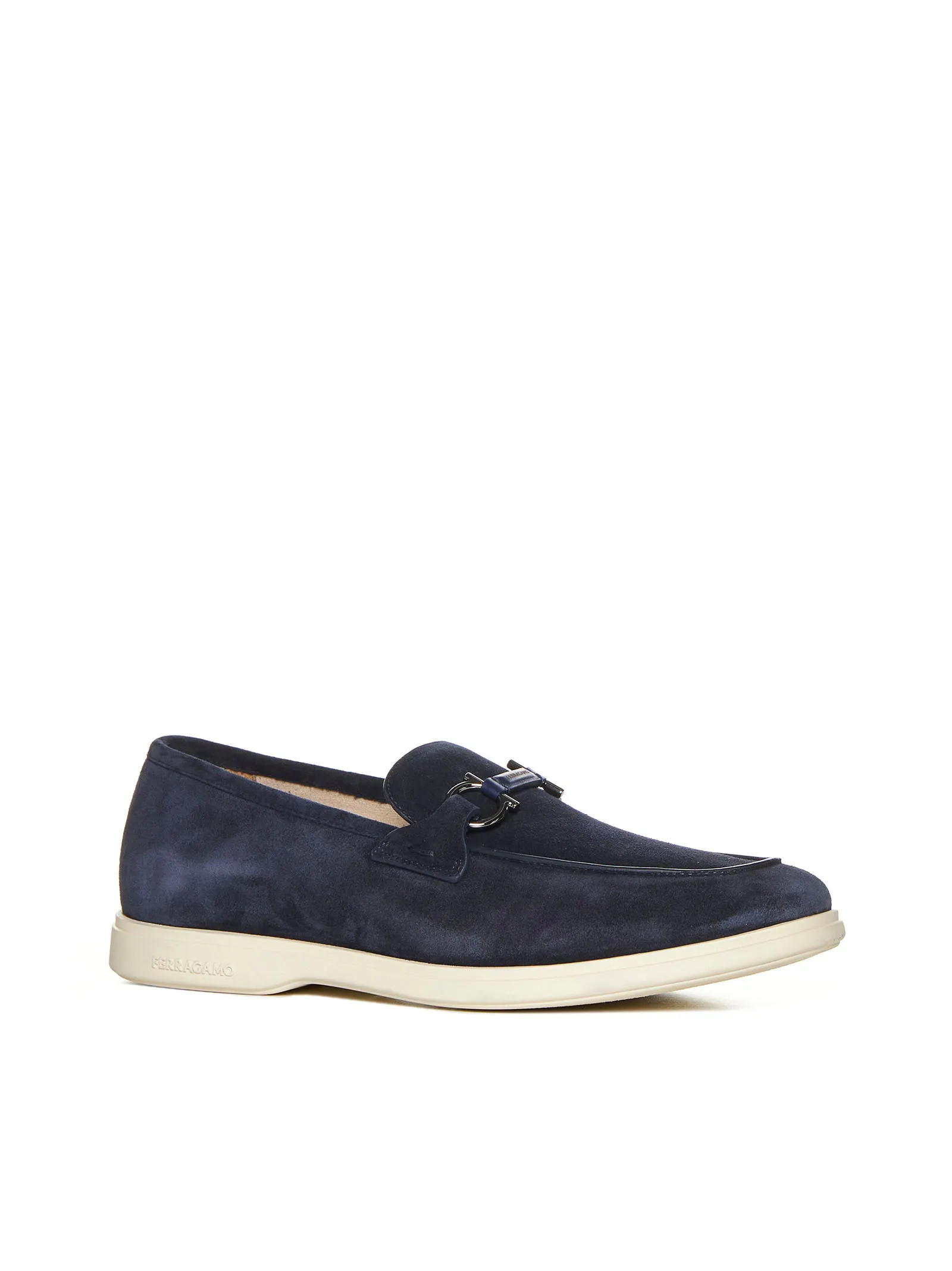 Gancini suede loafers