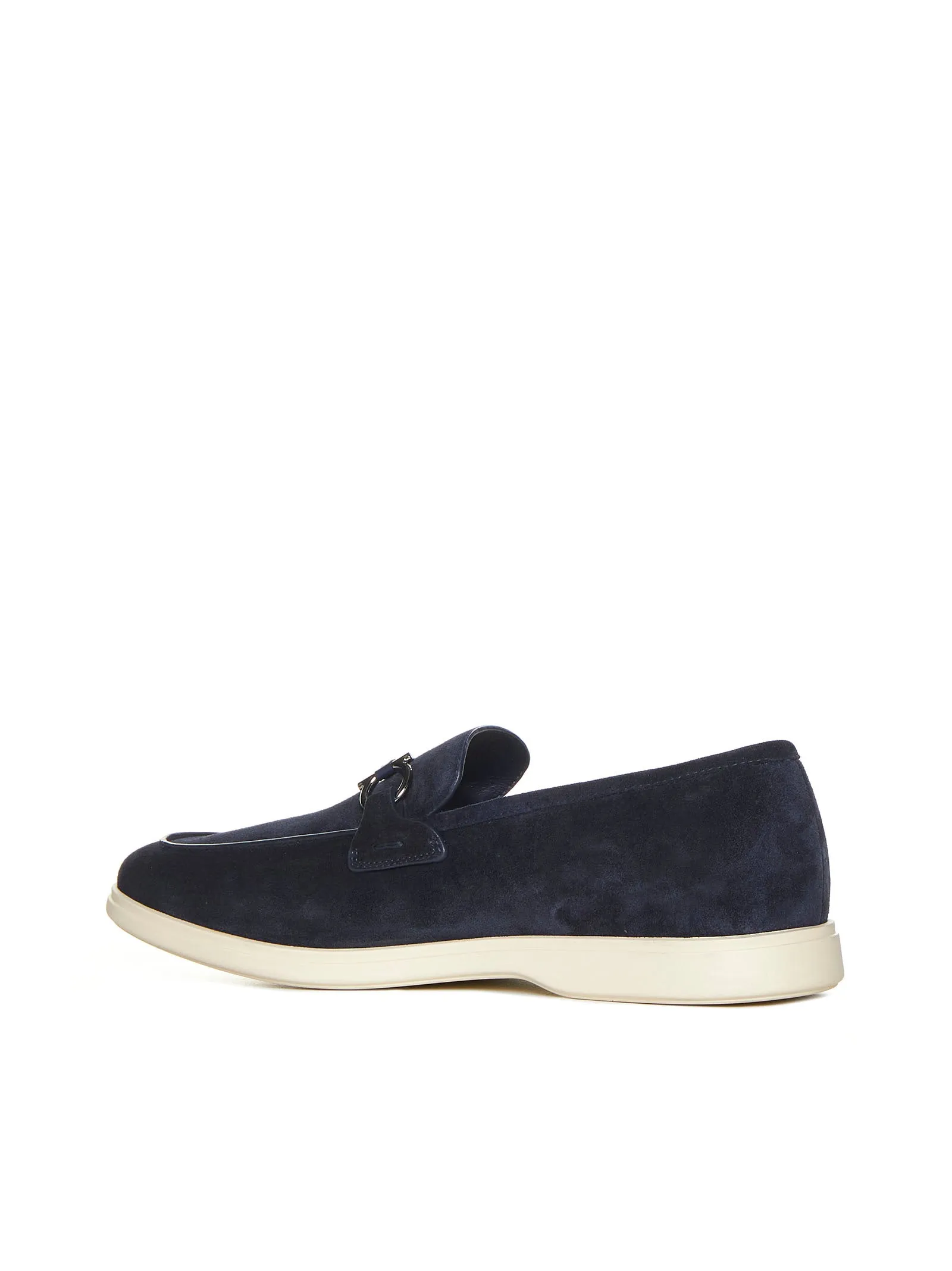 Gancini suede loafers
