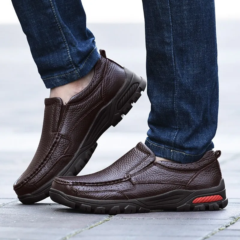 Genuine Leather Shoes Men Oxford Slip On Comfortable Quality Loafers GL-01