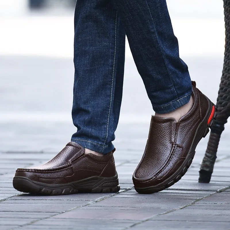Genuine Leather Shoes Men Oxford Slip On Comfortable Quality Loafers GL-01